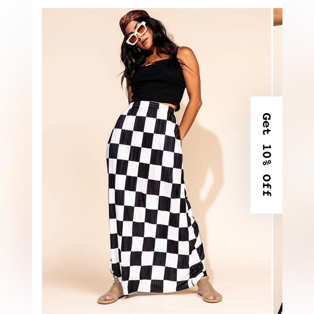 Black and White Checkered Skirt